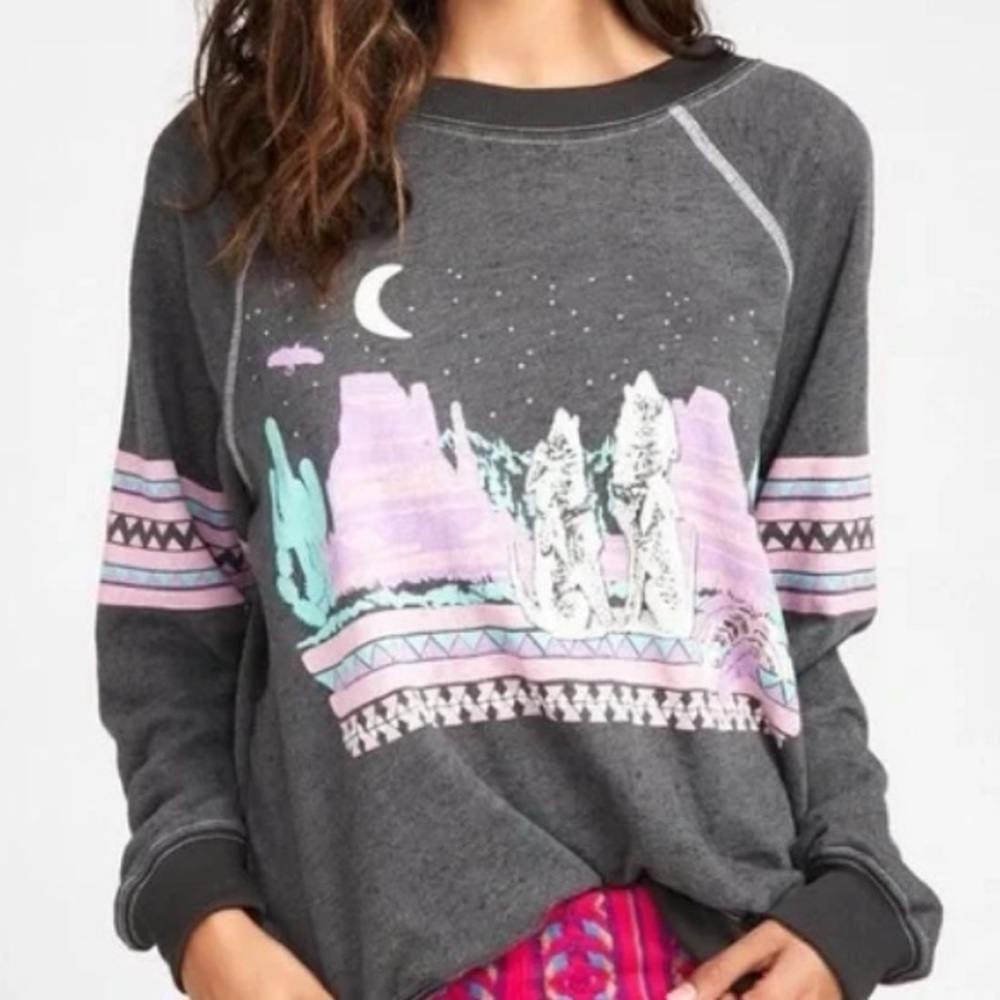 Wildfox Santa Fe Wolves Dolman Sweatshirt